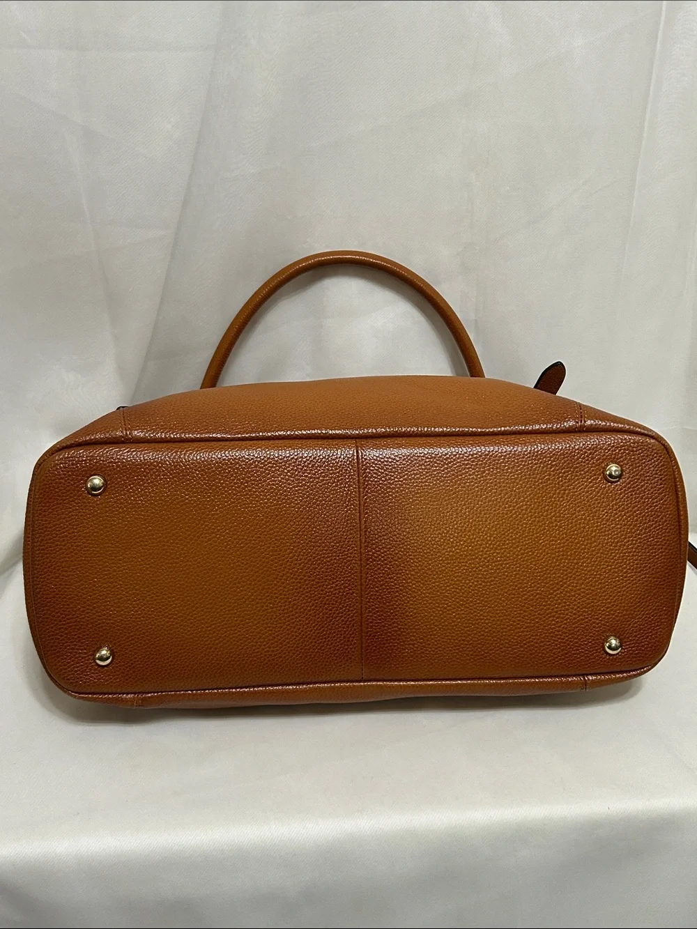 Kattee Pebble Leather Satchel In Chestnut